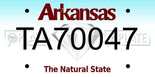 TA70047 Arkansas License Plate