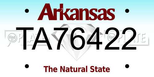 TA76422 Arkansas License Plate