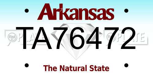 TA76472 Arkansas License Plate