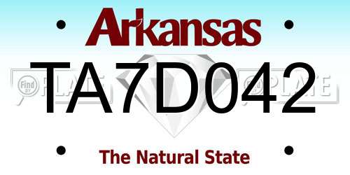 TA7D042 Arkansas License Plate