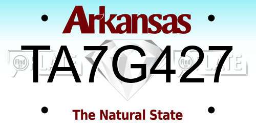 TA7G427 Arkansas License Plate