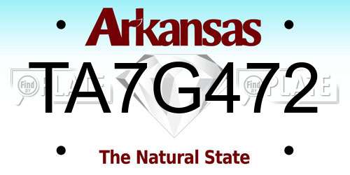 TA7G472 Arkansas License Plate