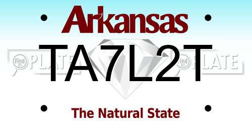 TA7L2T Arkansas License Plate