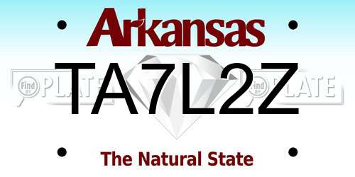 TA7L2Z Arkansas License Plate