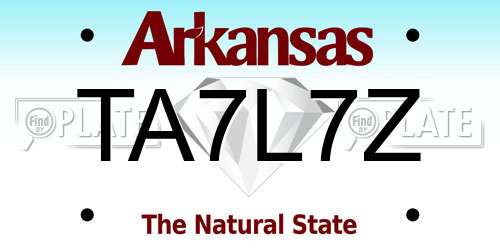 TA7L7Z Arkansas License Plate