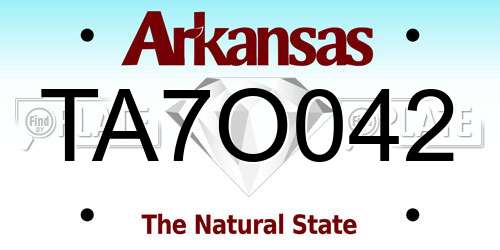 TA7O042 Arkansas License Plate