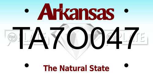 TA7O047 Arkansas License Plate