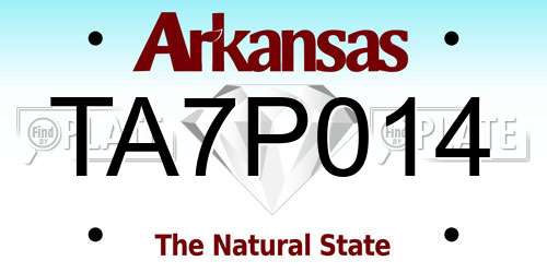 TA7P014 Arkansas License Plate