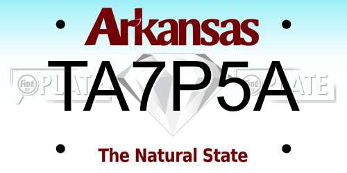 TA7P5A Arkansas License Plate