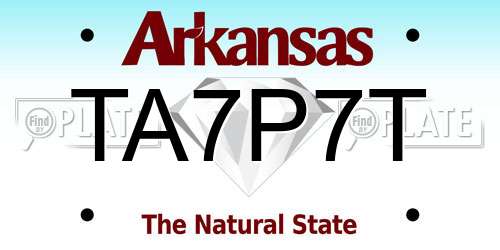 TA7P7T Arkansas License Plate