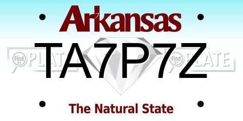 TA7P7Z Arkansas License Plate