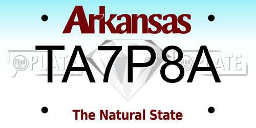 TA7P8A Arkansas License Plate