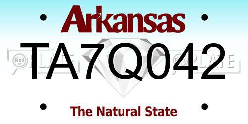 TA7Q042 Arkansas License Plate