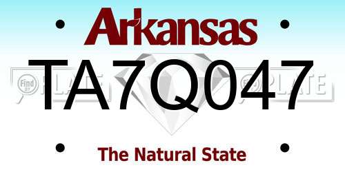 TA7Q047 Arkansas License Plate