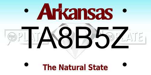 TA8B5Z Arkansas License Plate