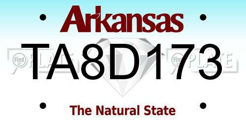 TA8D173 Arkansas License Plate