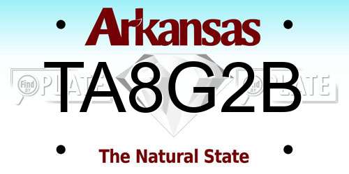 TA8G2B Arkansas License Plate