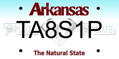 TA8S1P Arkansas License Plate