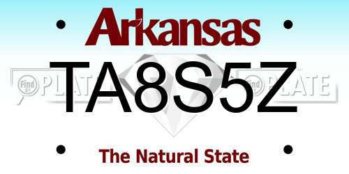 TA8S5Z Arkansas License Plate