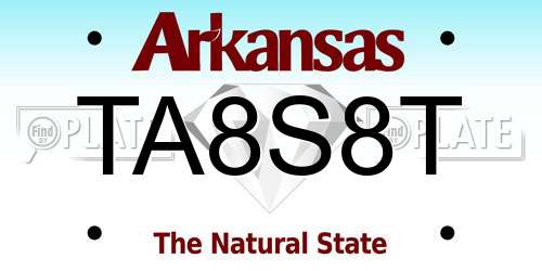 TA8S8T Arkansas License Plate