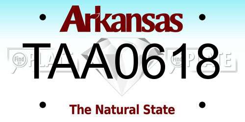 TAA0618 Arkansas License Plate