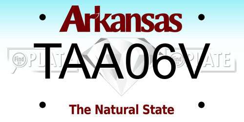TAA06V Arkansas License Plate