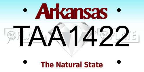 TAA1422 Arkansas License Plate