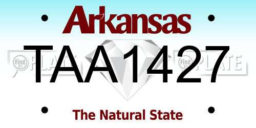 TAA1427 Arkansas License Plate