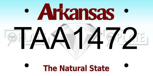 TAA1472 Arkansas License Plate