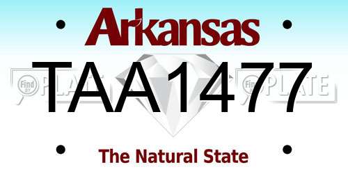 TAA1477 Arkansas License Plate