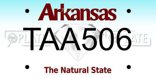 TAA506 Arkansas License Plate
