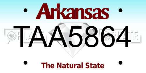 TAA5864 Arkansas License Plate