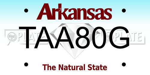 TAA80G Arkansas License Plate