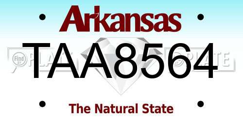 TAA8564 Arkansas License Plate