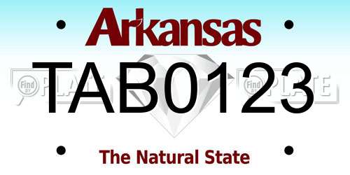 TAB0123 Arkansas License Plate