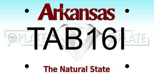 TAB16I Arkansas License Plate