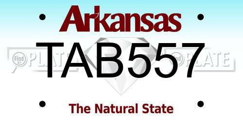 TAB557 Arkansas License Plate