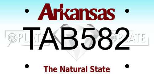 TAB582 Arkansas License Plate