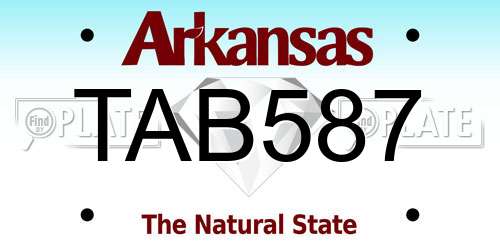 TAB587 Arkansas License Plate