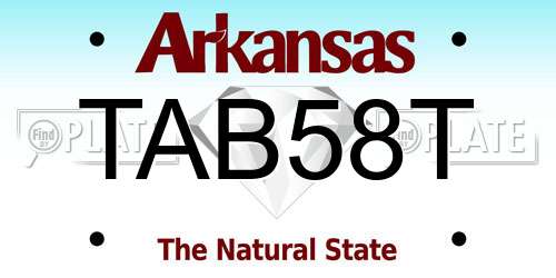 TAB58T Arkansas License Plate