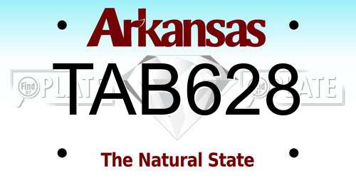 TAB628 Arkansas License Plate