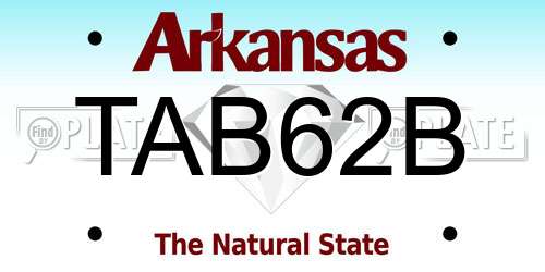TAB62B Arkansas License Plate