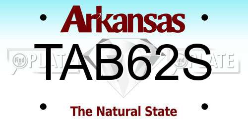 TAB62S Arkansas License Plate