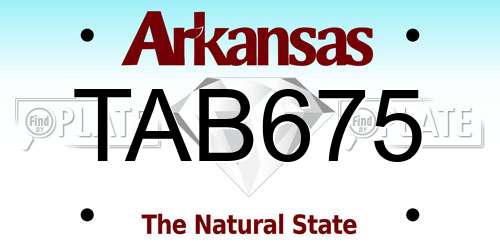 TAB675 Arkansas License Plate