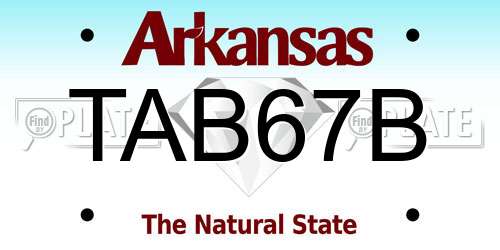 TAB67B Arkansas License Plate