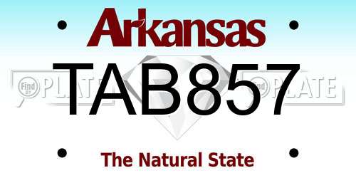 TAB857 Arkansas License Plate