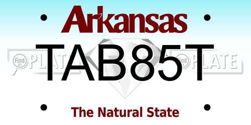 TAB85T Arkansas License Plate
