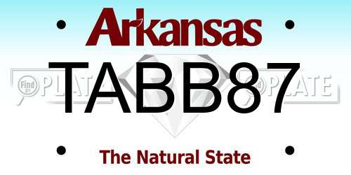 TABB87 Arkansas License Plate