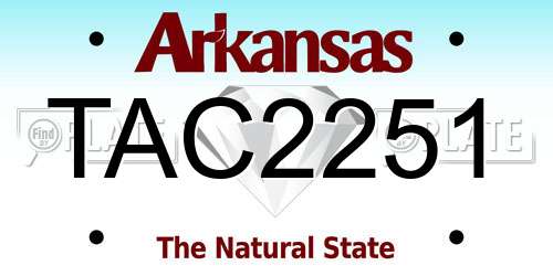 TAC2251 Arkansas License Plate