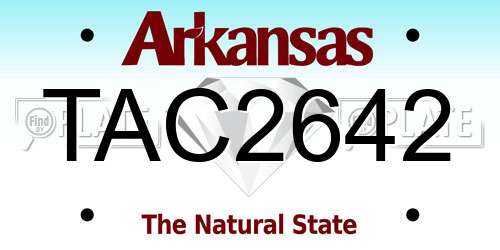 TAC2642 Arkansas License Plate